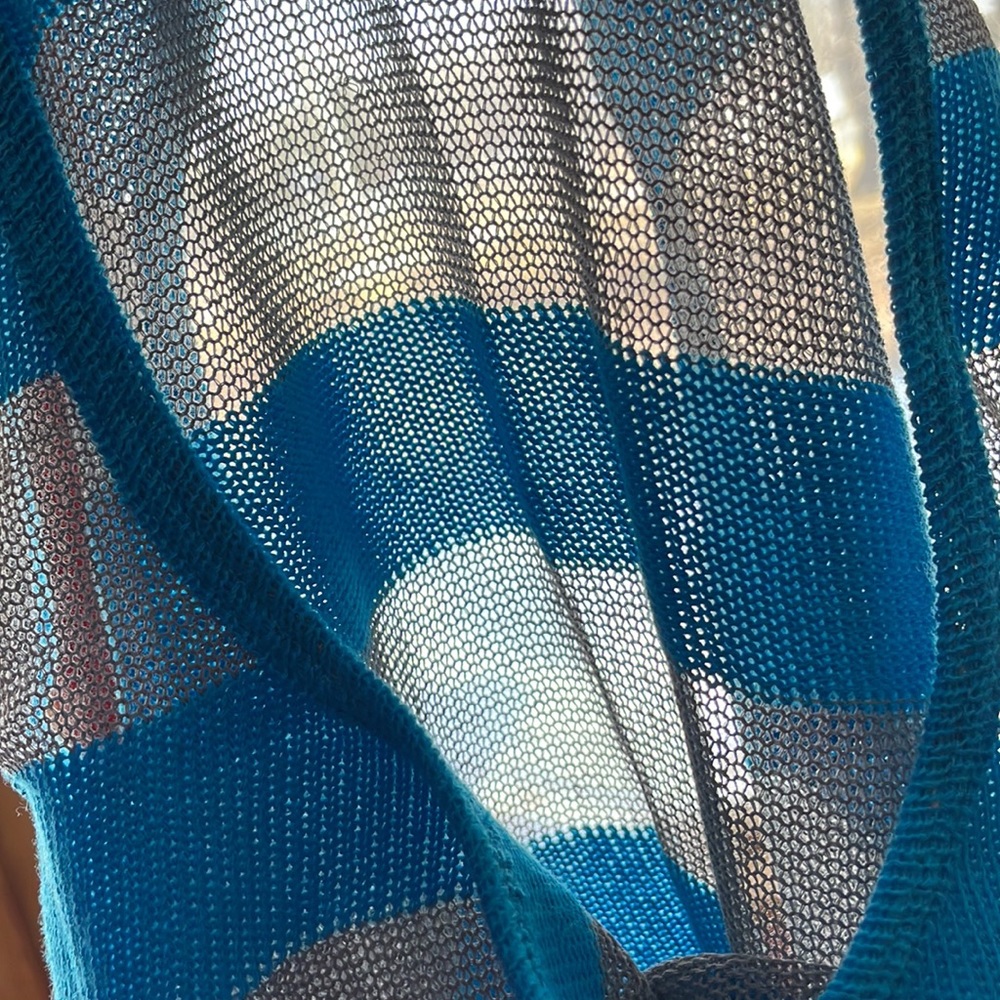 C&C CALIFORNIA bright blue & gray striped sweater tank top SzM NWT - Picture 5 of 6